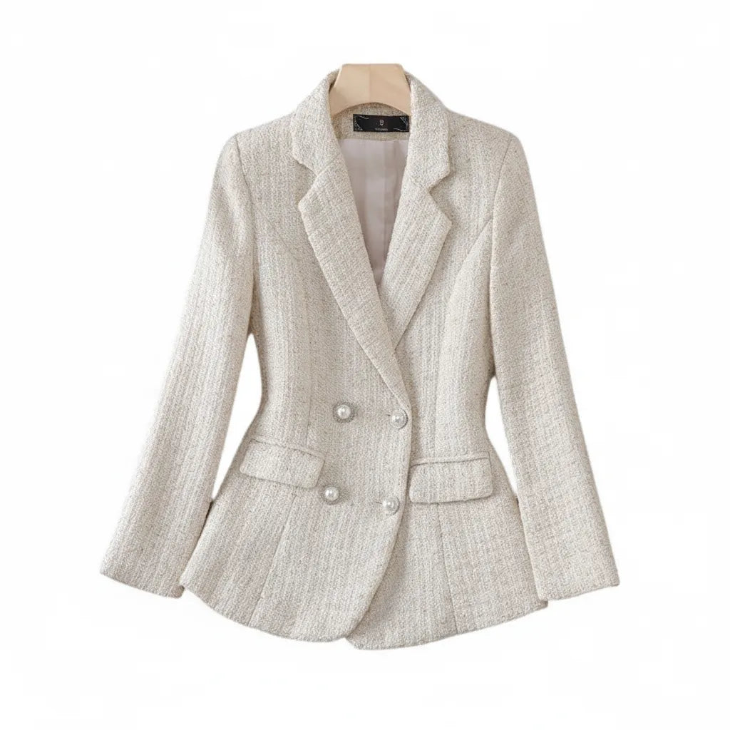 Blazer Tweed Blanc - old money style