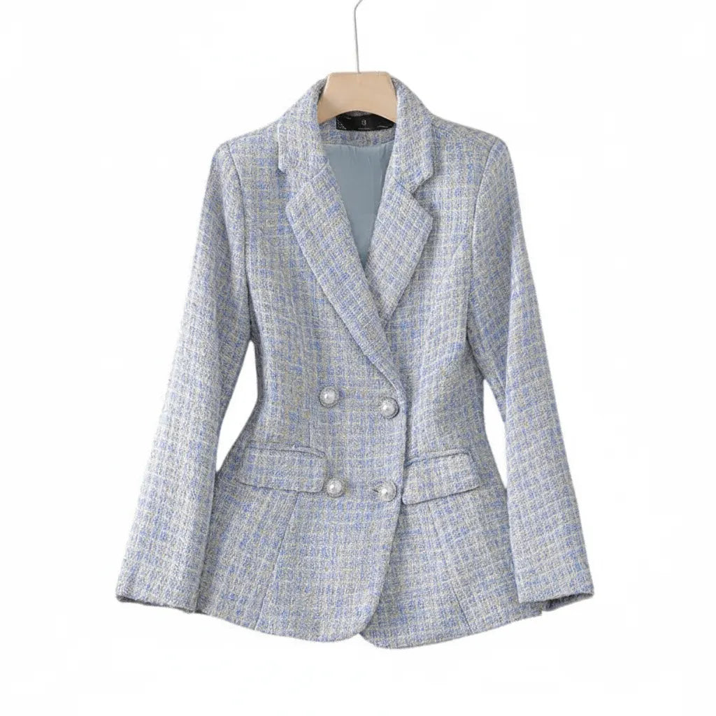 Blazer Tweed Gris - old money style