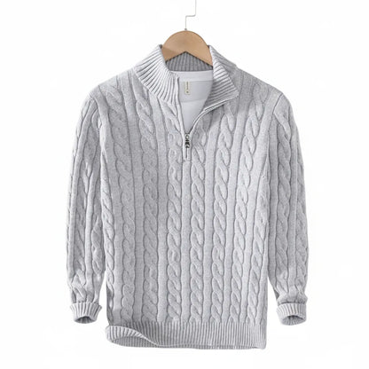 Cardigan Laine Homme Gris - old money style