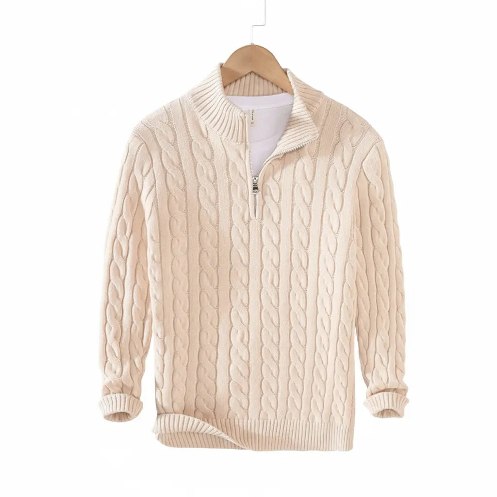 Cardigan Laine Homme Beige - old money style