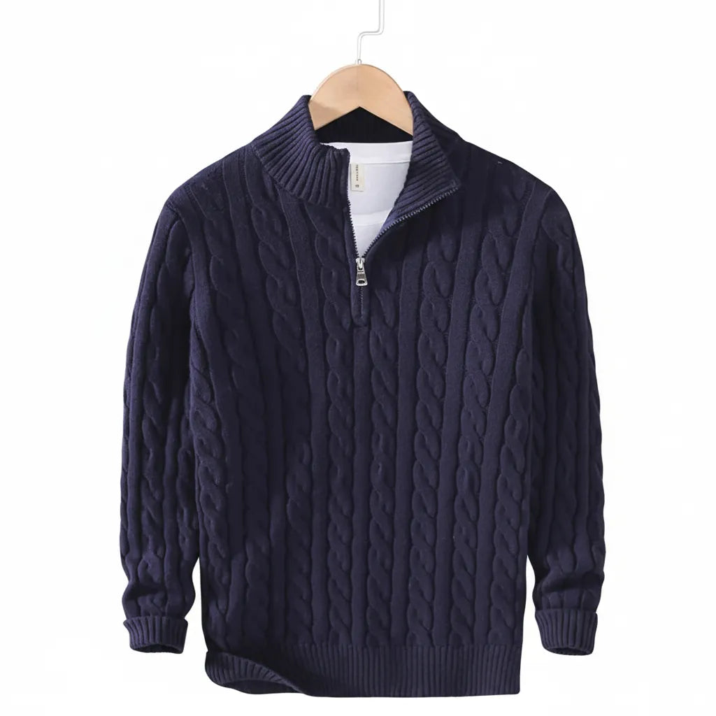 Cardigan Laine Homme Bleu - old money style