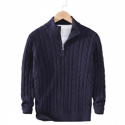 Cardigan Laine Homme Bleu - old money style
