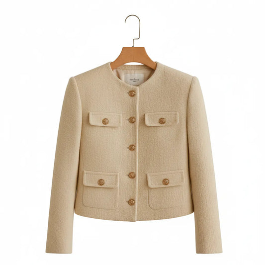 Cardigan Tweed Beige S - My Store