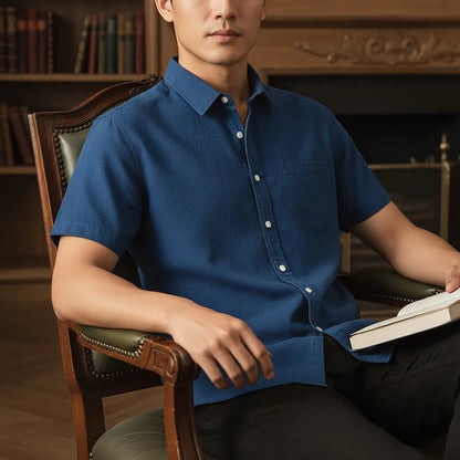 Chemise en Lin Homme Manche Courte - old money style