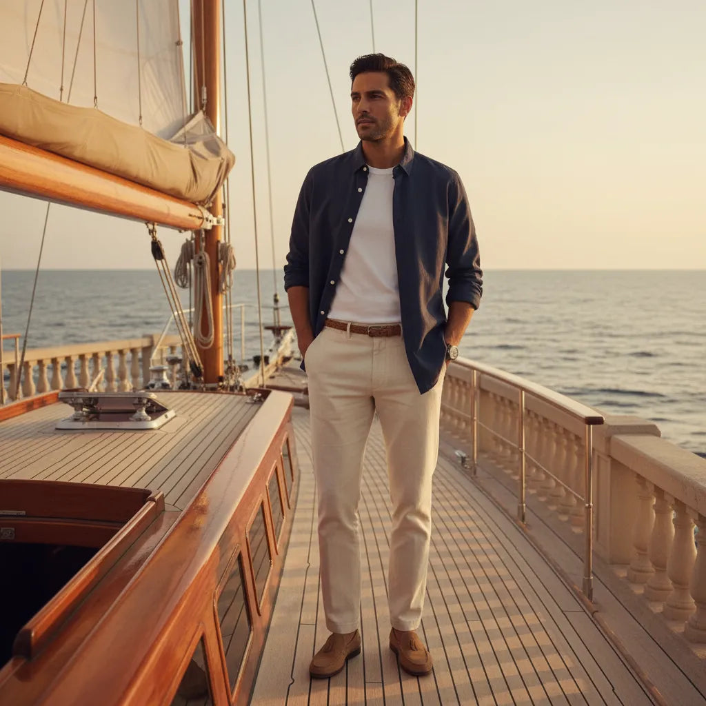 Chemise en Lin Homme Manche Longue - old money style