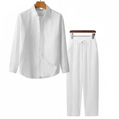 Ensemble en Lin Homme Blanc - old money style