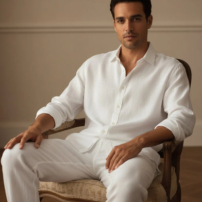 Ensemble en Lin Homme - old money style