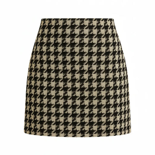 Jupe en Tweed Noir Blanc S - My Store