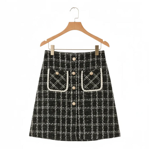 Jupe Midi Rayures Noir S - My Store