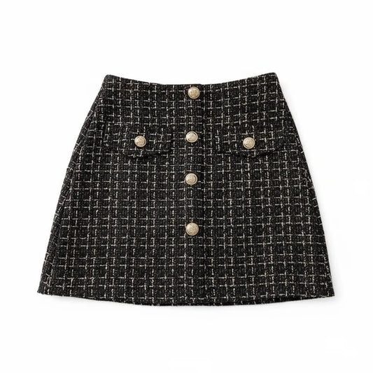 Jupe Motif Prince de Galles Noir - My Store