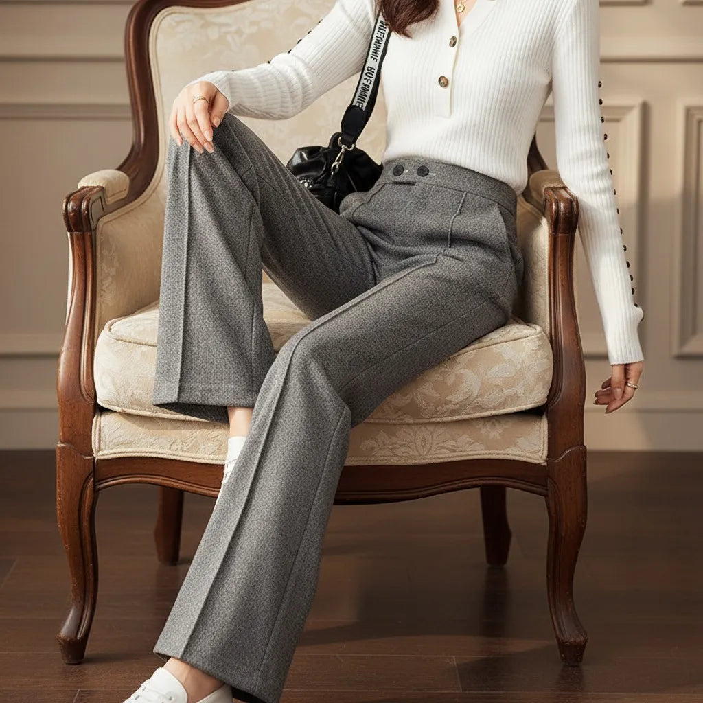 Pantalon Évasé Taille Haute - My Store