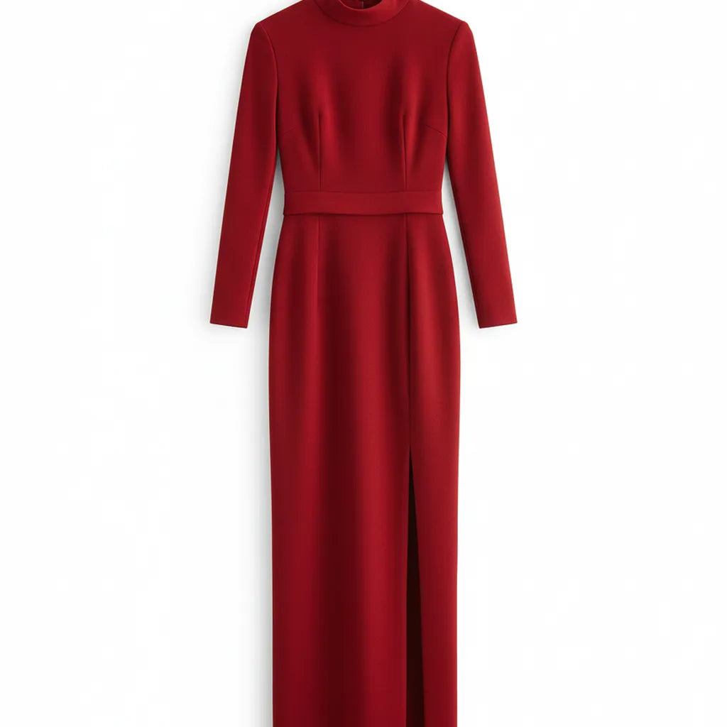 Robe Cocktail Soie Rouge S - My Store