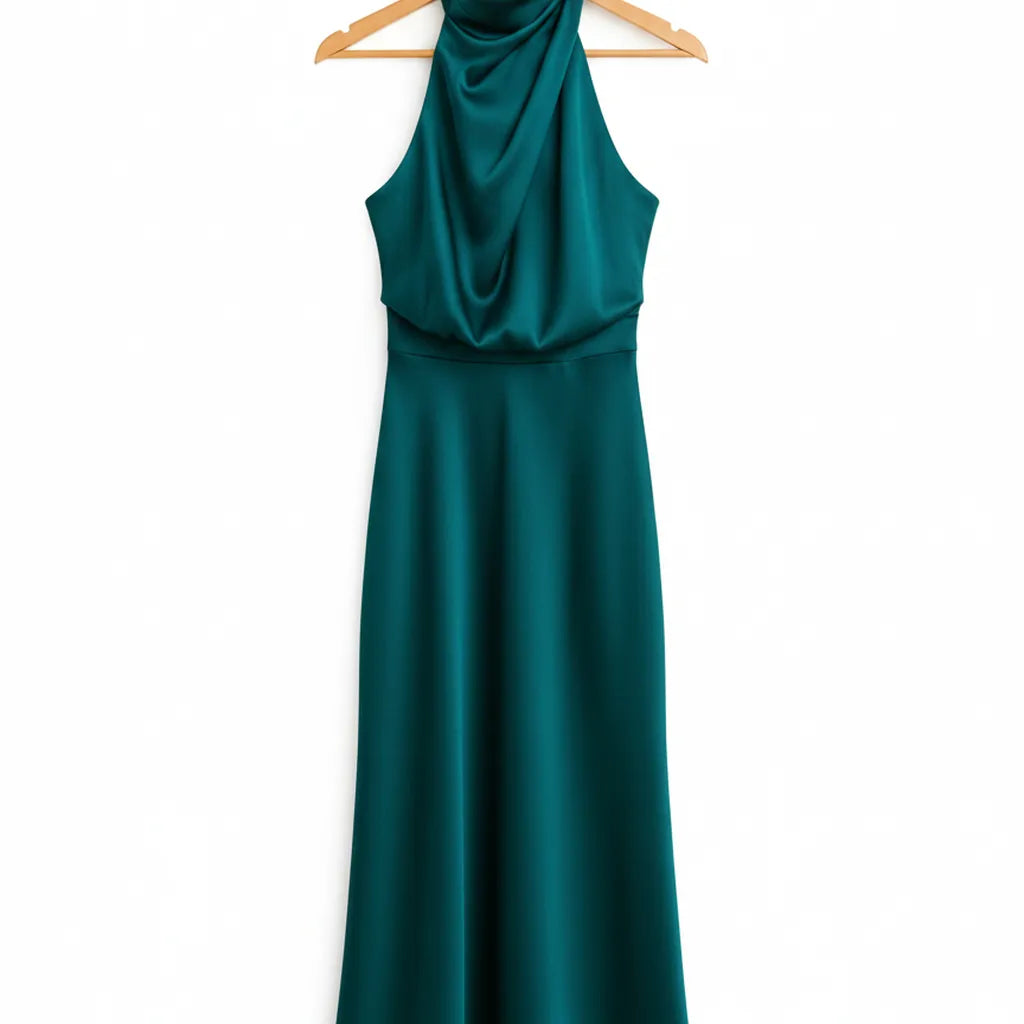 Robe en Soie Émeraude S - My Store