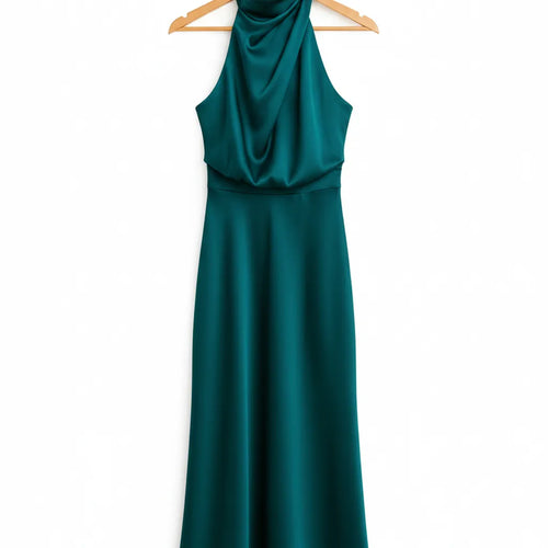 Robe en Soie Émeraude S - My Store