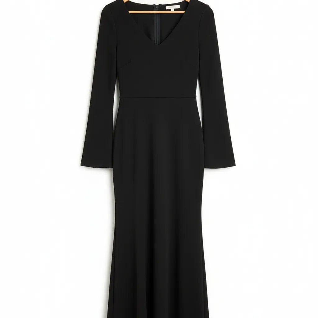 Robe en Soie Noire Noir S - My Store