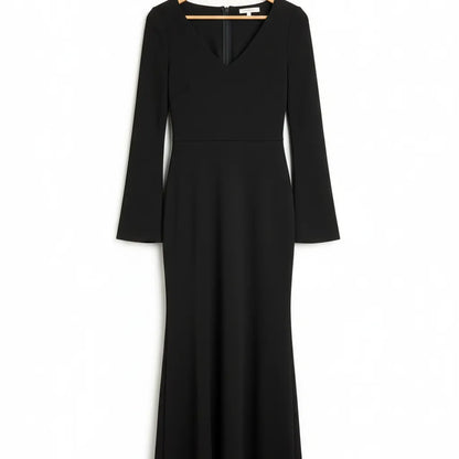 Robe en Soie Noire Noir S - My Store
