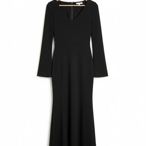 Robe en Soie Noire Noir S - My Store