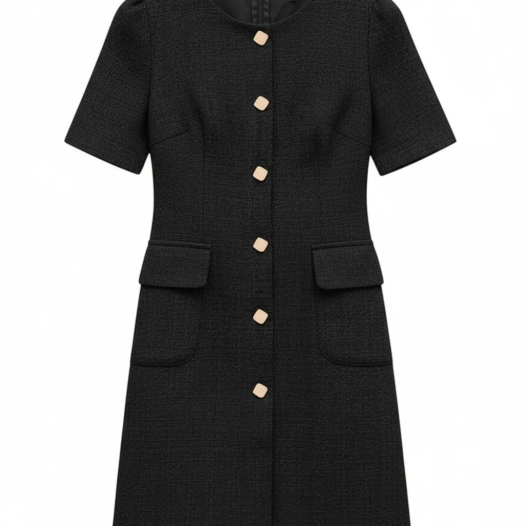 Robe Tweed Noir S - My Store