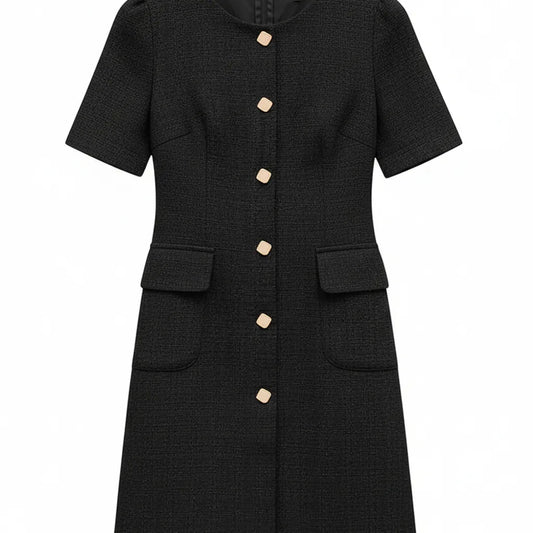 Robe Tweed Noir S - My Store