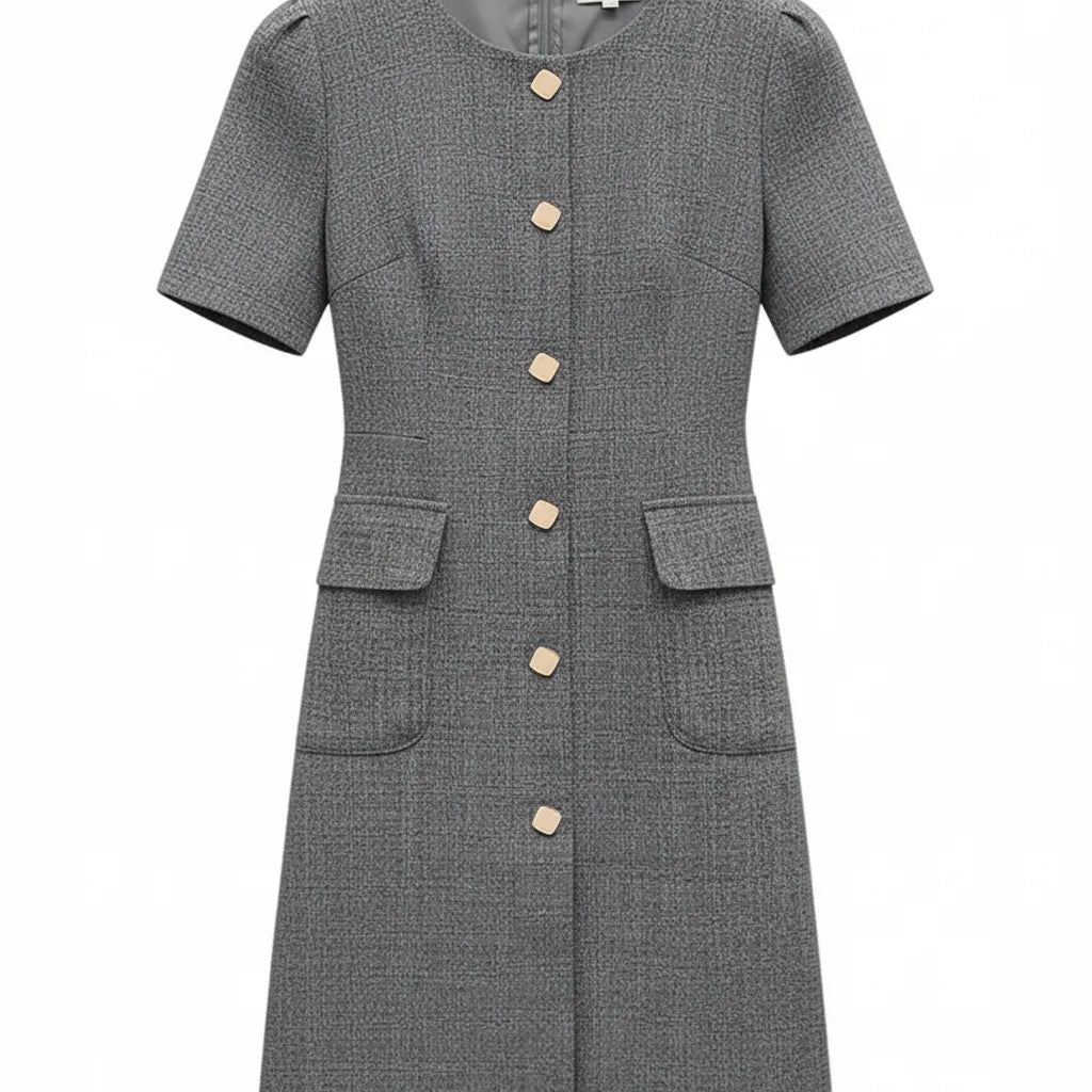 Robe Tweed Gris S - My Store