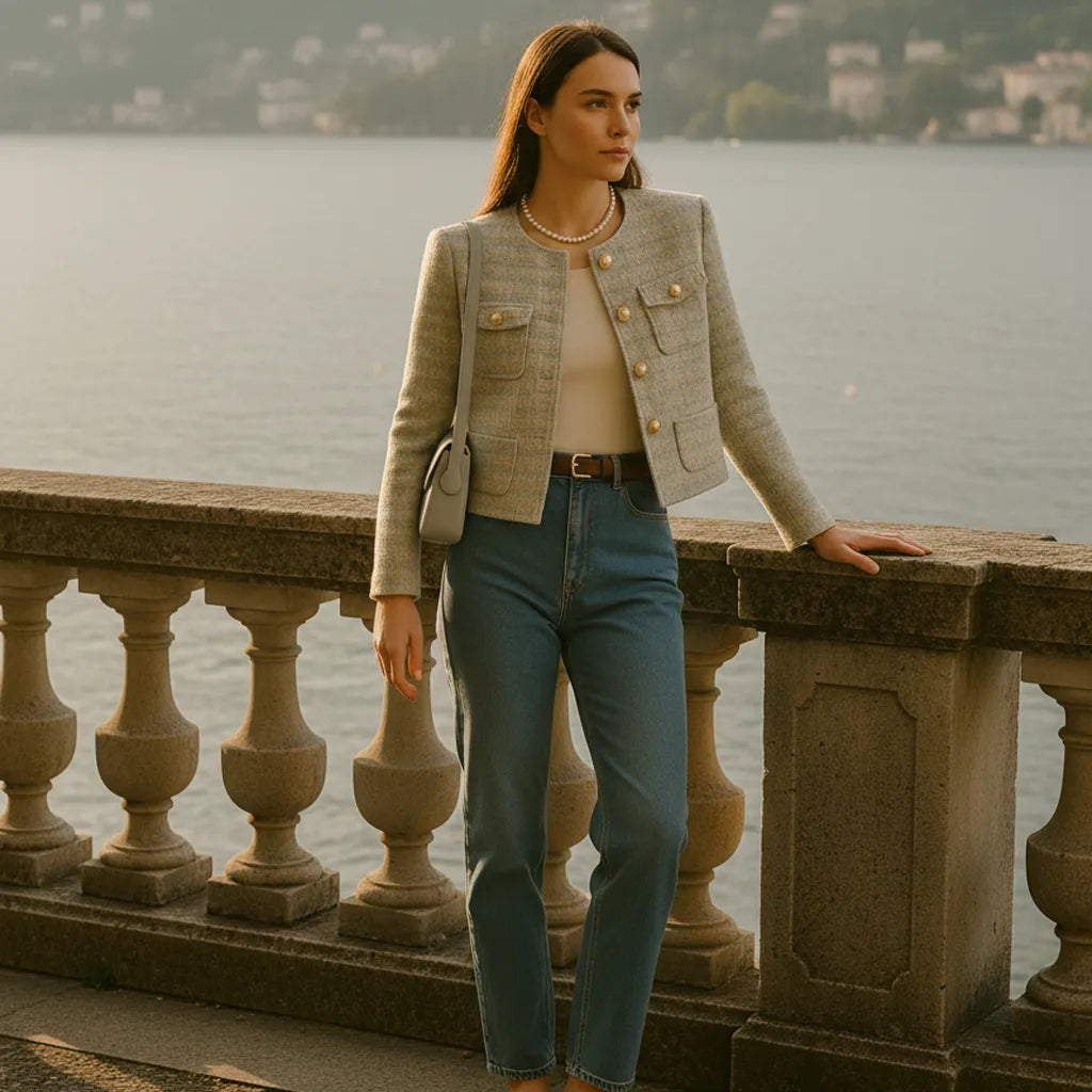 Veste Courte Tweed Femme - My Store