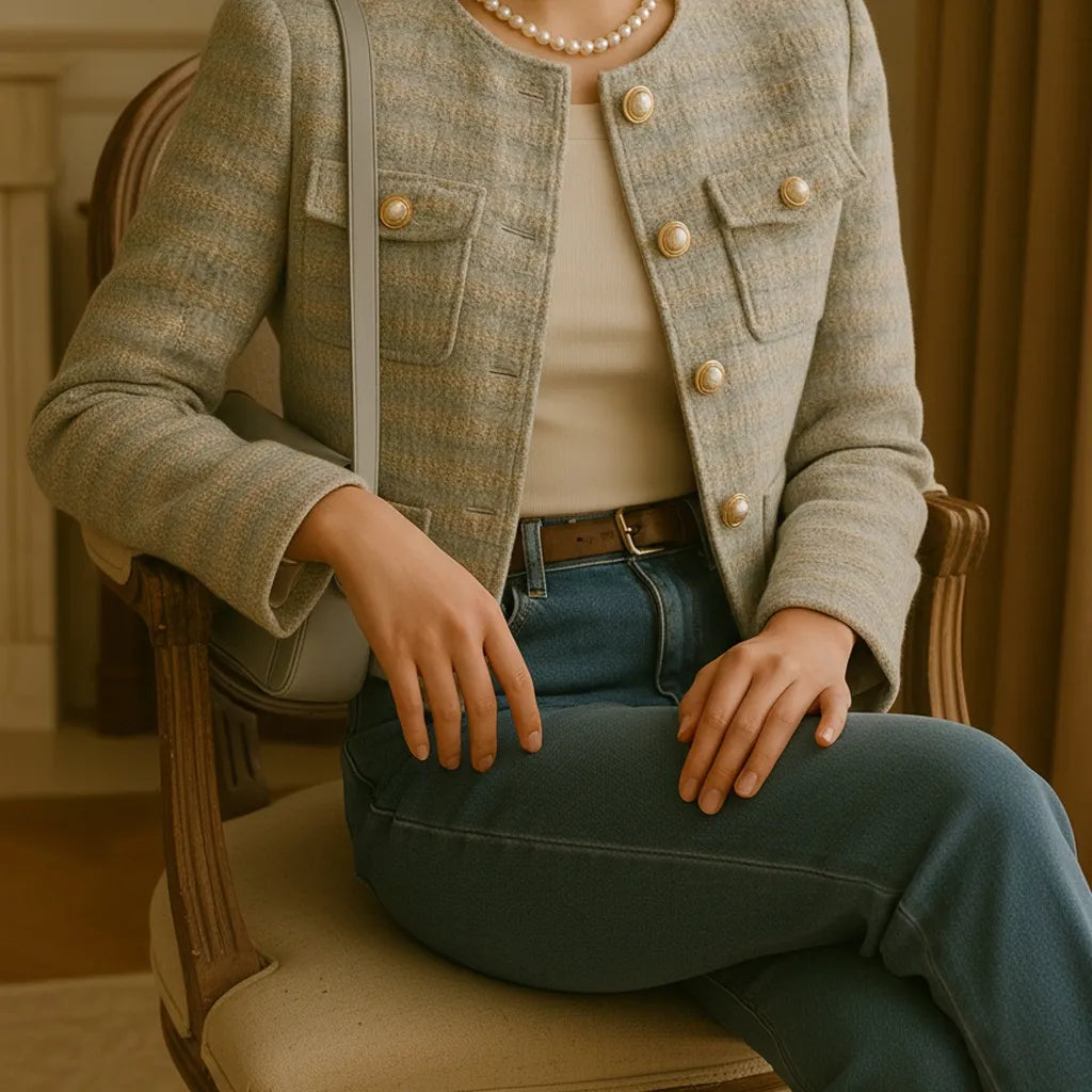 Veste Courte Tweed Femme - My Store